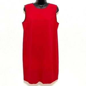 J. JILL Woman Red Midi Scoop Neck Sleeveless Dress Size 12P
